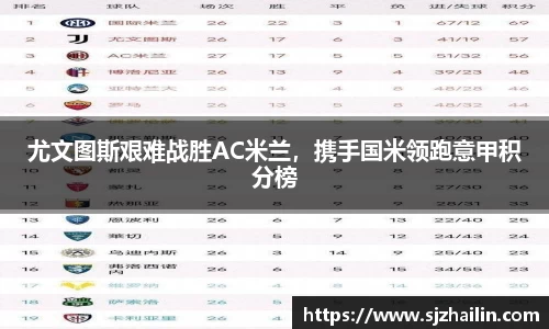 尤文图斯艰难战胜AC米兰，携手国米领跑意甲积分榜